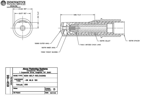 Huck 99-459 3/16" Dia. Blind Rivet Nose Assembly - Image 3