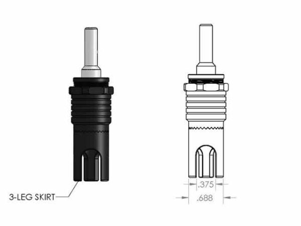 IT396-S3L Low-Profile, Narrow-Three-Leg Footpiece 10,000 RPM-Rated Microstop Cage