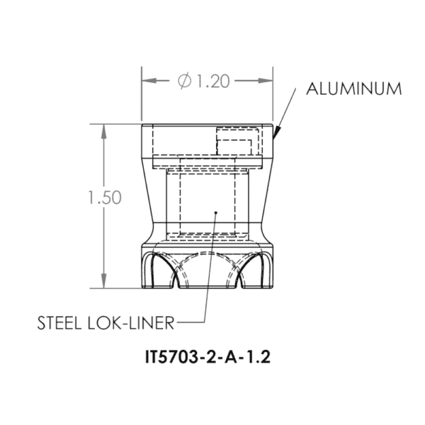 IT5703-2-A Egg-Cup Drill Guide Low-Pro Alum S.F. 1/2x3/4x11/32 - Image 2