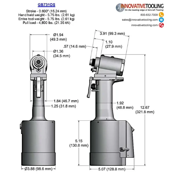 Gage Bilt GB731OS Rivet Gun - Image 2